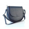 Větší praktická tmavě modrá kožená crossbody kabelka Lexie