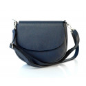 Větší praktická tmavě modrá kožená crossbody kabelka Lexie