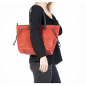 Kožená tmavě červená kabelka přes rameno Helene Three