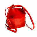 Praktická moderní sytě červená kožená kabelka a batoh 2v1 Karin Two