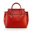 Luxusní jedinečná tmavě červená kožená kabelka do ruky Liana