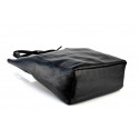 Velká moderní černá kožená shopper kabelka přes rameno Melani Two Winter