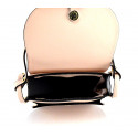Větší luxusní světle růžová kožená crossbody kabelka Bella