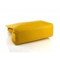 Větší moderní hořčicově žlutá kožená kabelka přes rameno Darci Little