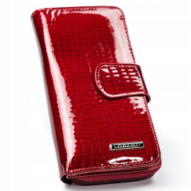 Damská větší luxusní tmavě červená kožená peněženka MAGDALENA