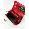 Damská menší luxusní tmavě červená kožená peněženka Paula