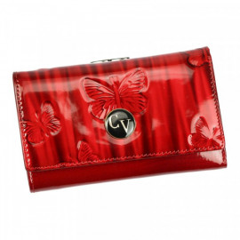 Damská větší luxusní tmavě červená kožená peněženka Michele