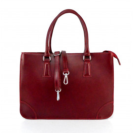 Luxusní stylová tmavě červená kožená kabelka do ruky Donna