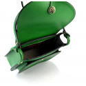 Větší luxusní světle zelená kožená crossbody kabelka Bella