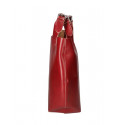Velká stylová tmavě červená kožená kabelka do ruky Sandi