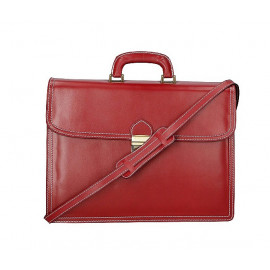 Pánská velká praktická tmavě červená kožená taška Daniel