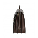 Pánská velká designová tmavě hnědá kožená taška Benton