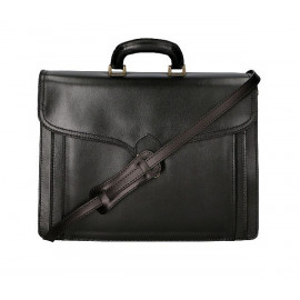 Pánská velká designová černá kožená taška Benton
