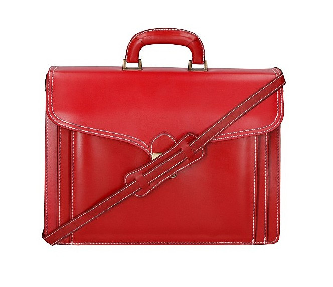 Pánská velká designová tmavě červená kožená taška Benton