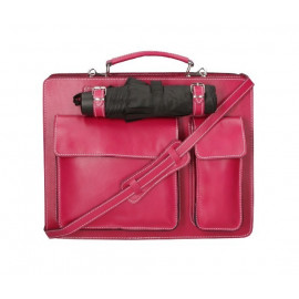 Pánská velká stylová růžová kožená taška George