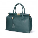 Stylová luxusní tmavě zelená kožená kabelka do ruky Aliste