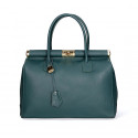 Stylová luxusní tmavě zelená kožená kabelka do ruky Aliste