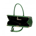 Stylová luxusní sytě zelená kožená kabelka do ruky Aliste