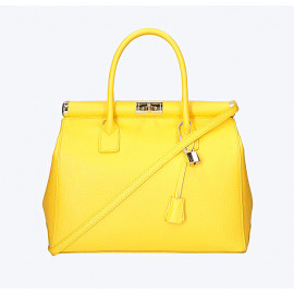Stylová luxusní sytě žlutá kožená kabelka do ruky Aliste