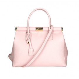 Stylová luxusní světle růžová kožená kabelka do ruky Aliste
