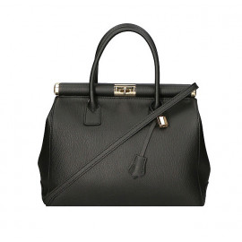 Stylová luxusní černá kožená kabelka do ruky Aliste