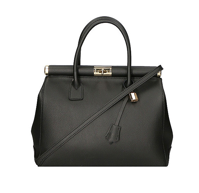 Stylová luxusní černá kožená kabelka do ruky Aliste
