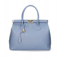 Stylová luxusní světle modrá kožená kabelka do ruky Aliste