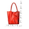 Kožená červená bordó shopper taška na rameno melani