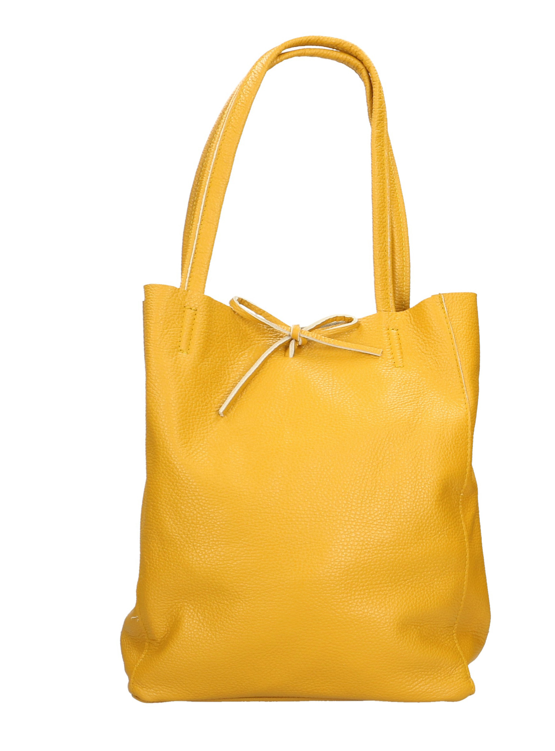Kožená sytě oranžová shopper taška na rameno Melani Two