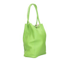 Kožená sytě zelená shopper taška na rameno Melani Two