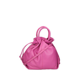 Větší jedinečná růžová kožená kabelka do ruky Flavia