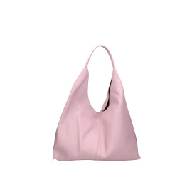 Velká designová růžová kožená kabelka přes rameno Oline