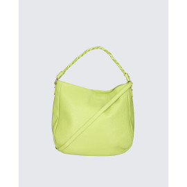 Větší módní světle zelená kožená kabelka přes rameno Mona