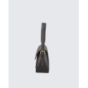Malá stylová černá kožená crossbody kabelka Leila