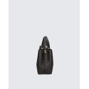 Velká stylová černá kožená kabelka do ruky Lenora