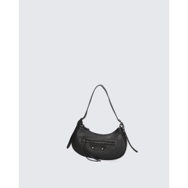 Malá stylová černá kožená kabelka přes rameno Liz