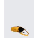 Malá designová hořčicově žlutá kožená kabelka přes rameno Danny