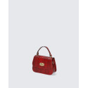 Malá atraktivní tmavě červená kožená crossbody kabelka Zoe