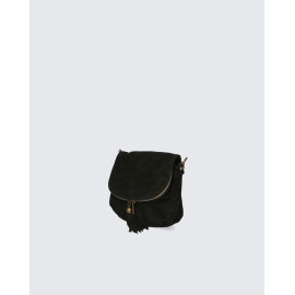 Větší praktická černá kožená crossbody kabelka Tori Two