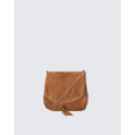 Větší praktická koňakově hnědá  kožená crossbody kabelka Tori Two