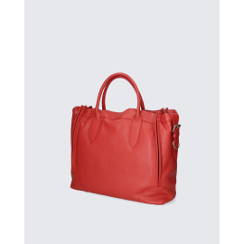 Velká luxusní tmavě červená kožená kabelka do ruky Neli Two