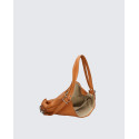 Praktická moderní hnědá camel kožená kabelka a batoh 2v1 Karin Two