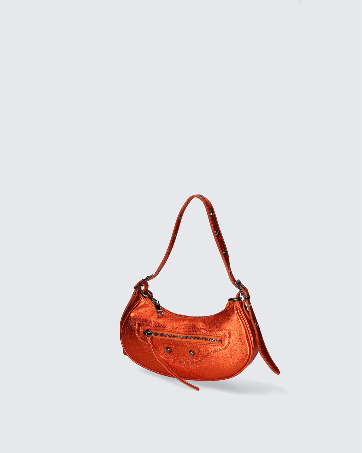 Malá stylová oranžová kožená kabelka přes rameno Liz