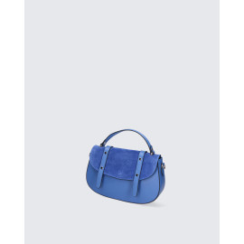Menší luxusní tmavě modrá kožená kabelka do ruky Mina