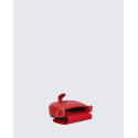 Malá atraktivní sytě červená kožená crossbody kabelka Lundy