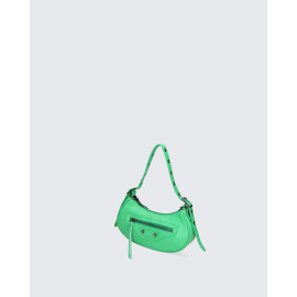 Malá stylová sytě zelená kožená kabelka přes rameno Liz