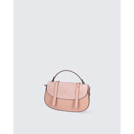 Menší luxusní světle růžová kožená kabelka do ruky Mina