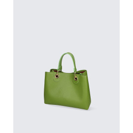 Menší stylová zelená  kožená kabelka do ruky Lenora Little