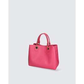 Menší stylová růžová kožená kabelka do ruky Lenora Little