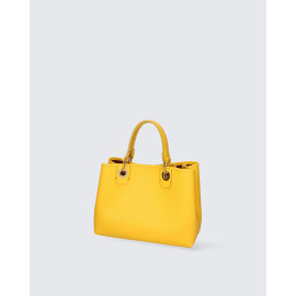 Menší stylová sytě žlutá kožená kabelka do ruky Lenora Little